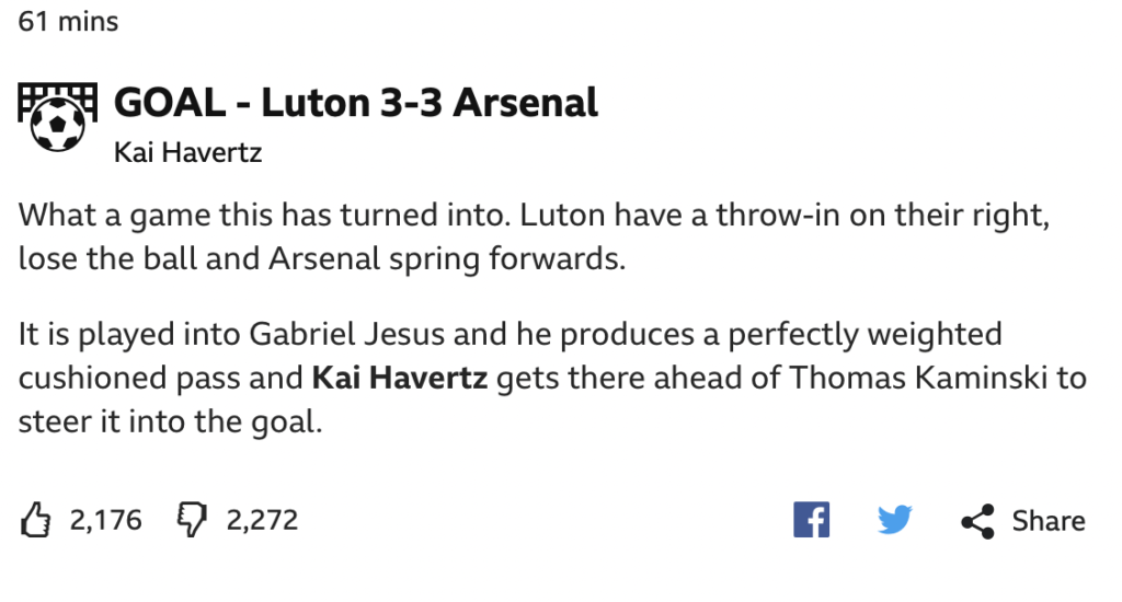 Arsenal Vs Luton Premier League