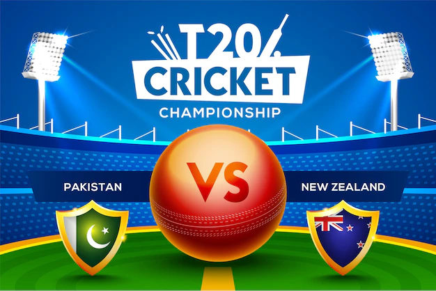 t20 cricket championship concept pakistan vs new zealand match header banner with cricket ball stadium background 384372 424.jpg